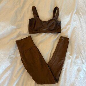 Set Active Sculptflex Contour Bra & Leggings in Brown